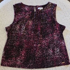 Calvin Klein Women’s Plus Size Abstract Sleeveless Shell Top